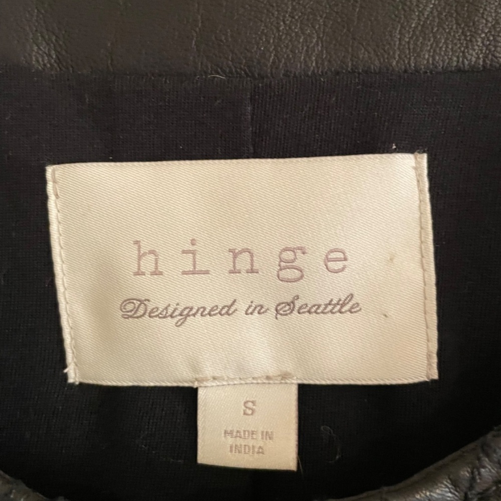 Nordstrom Hinge 100% Leather Jacket Black - Picture 3 of 12
